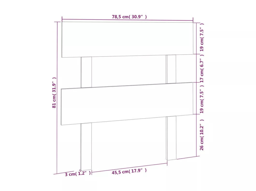 Kauf Unique Bett-Kopfteil 78,5x3x81 cm Massivholz Kiefer Zeitlich begrenztes Angebot