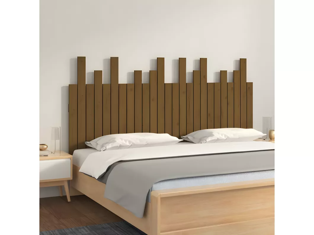 Kauf Unique Wand-Kopfteil Honigbraun 159,5x3x80 cm Massivholz Kiefer