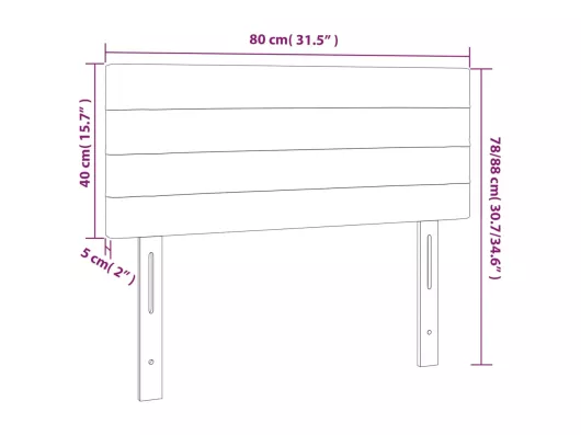 Kauf Unique LED Kopfteil Schwarz 80x5x78/88 cm Stoff Sonderangebote