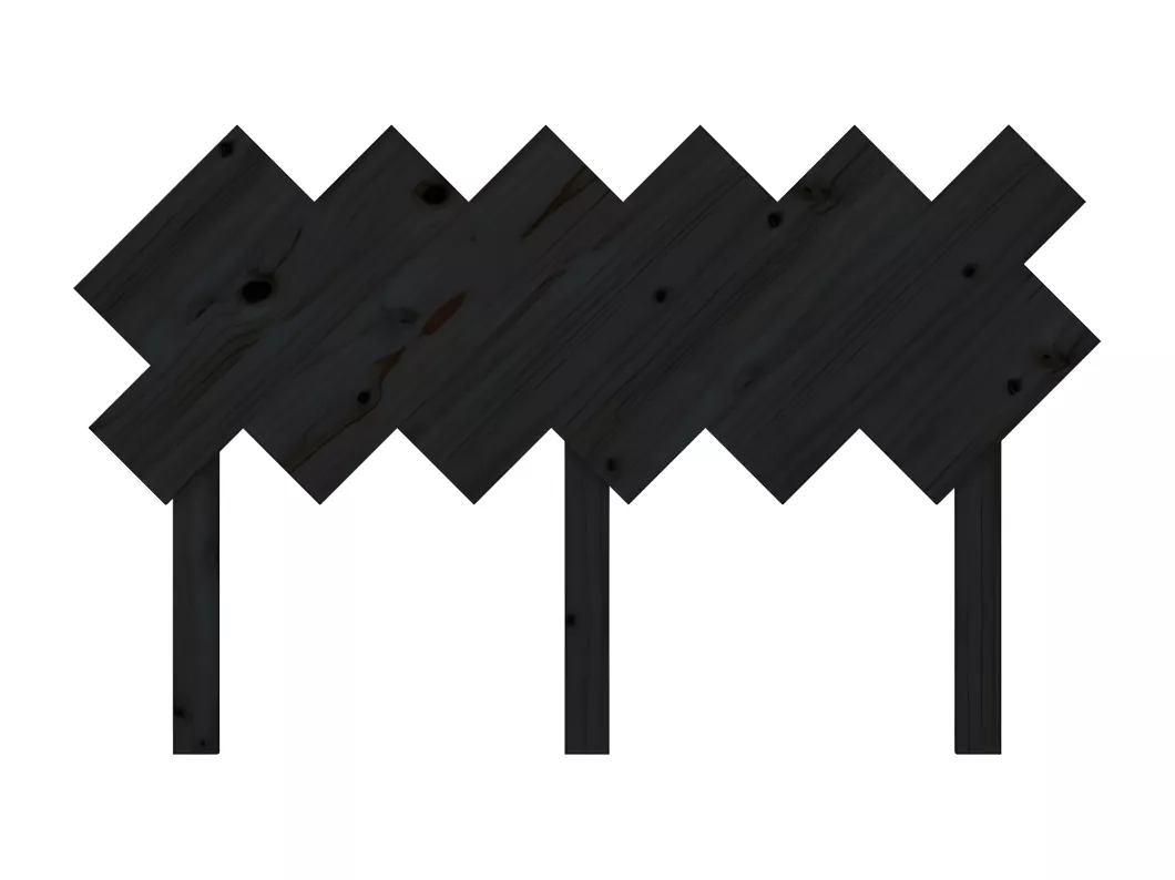Kauf Unique Bett-Kopfteil Schwarz 132x3x81 cm Massivholz Kiefer Tiefpreis