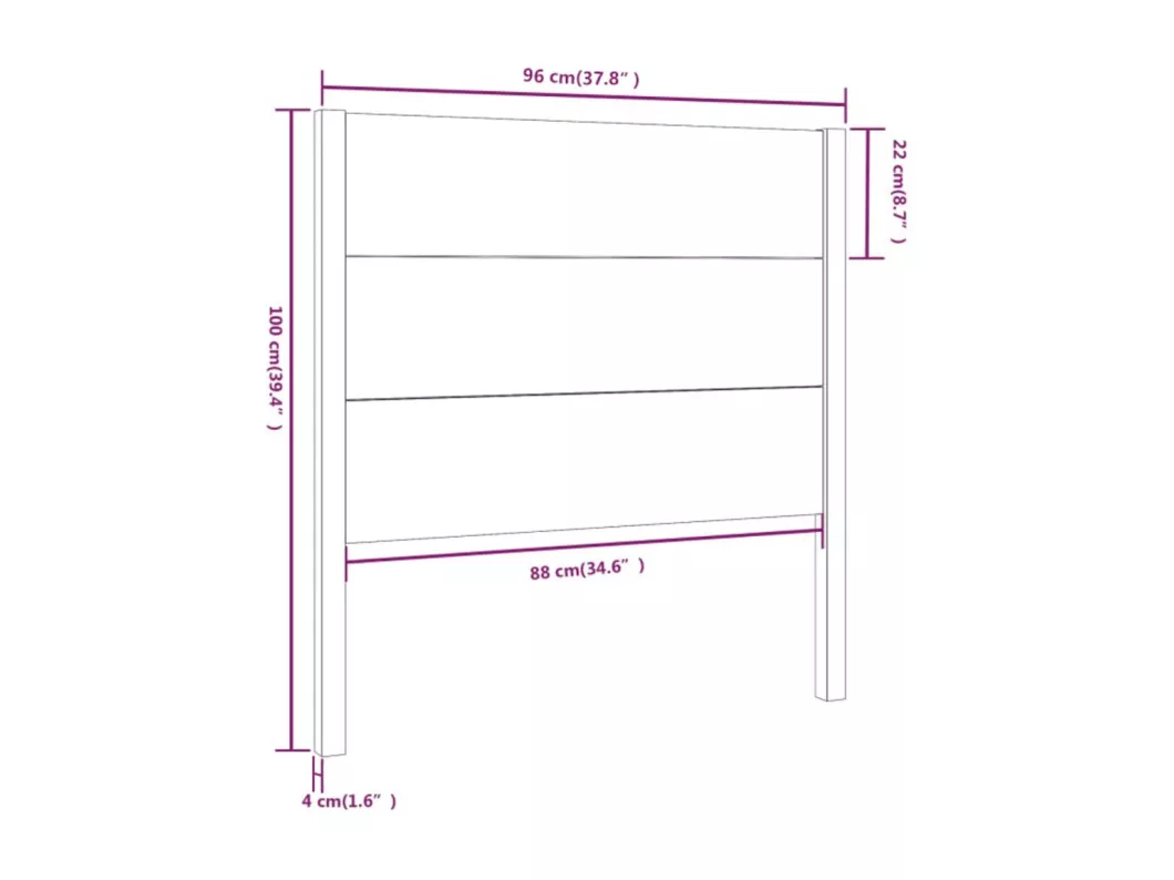 Kauf Unique Kopfteil Honigbraun 96x4x100 cm Massivholz Kiefer Super Sparpreis