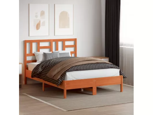 Kauf Unique Kopfteil Wachsbraun 150 cm Massivholz Kiefer Kostenlose Rückgabe