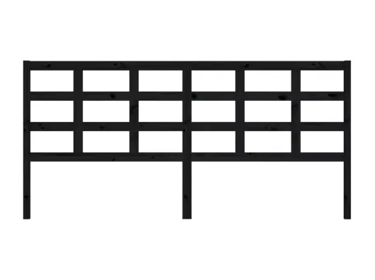 Kauf Unique Kopfteil Schwarz 205,5x4x100 cm Massivholz Kiefer Sonderangebot der Fabrik