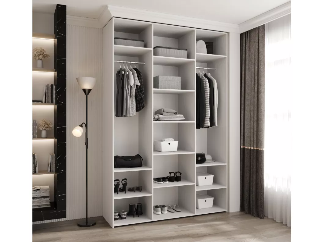 Kauf Unique Drehtürenschrank Como 4 245,5/160/50 3-türig (Weiß/Schwarz) Clearance-Verkauf