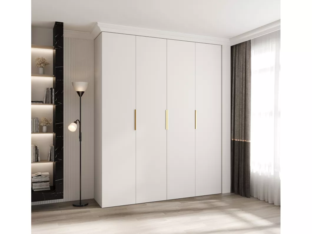 Kauf Unique Drehtürenschrank Como 4 245,5/200/40 4-türig (Weiß/Gold) Kostenloser Versand international