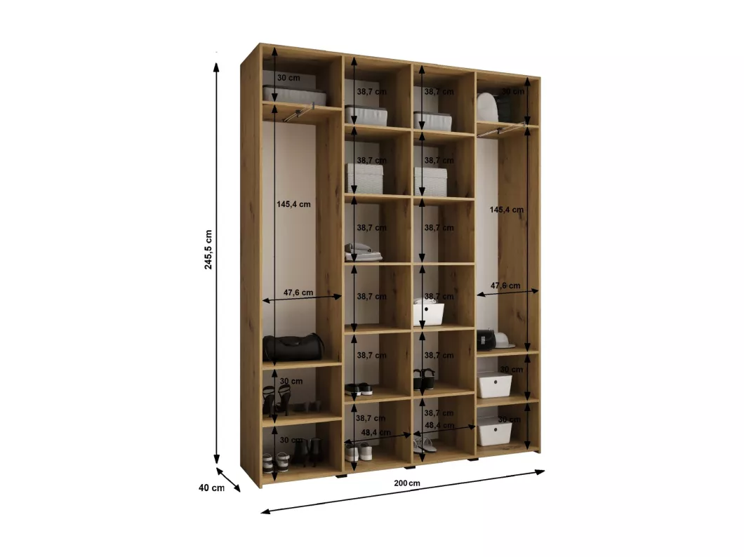 Kauf Unique Drehtürenschrank Como 4 245,5/200/40 4-türig (Weiß/Gold) Kostenloser Versand international