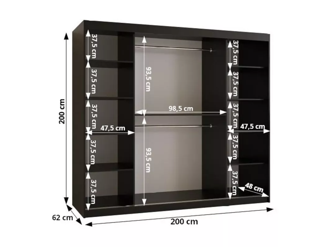 Kauf Unique SCHWEBETÜRENSCHRANK FLUTES 200/200/62 2-türig (Weiß) Fabrikladen