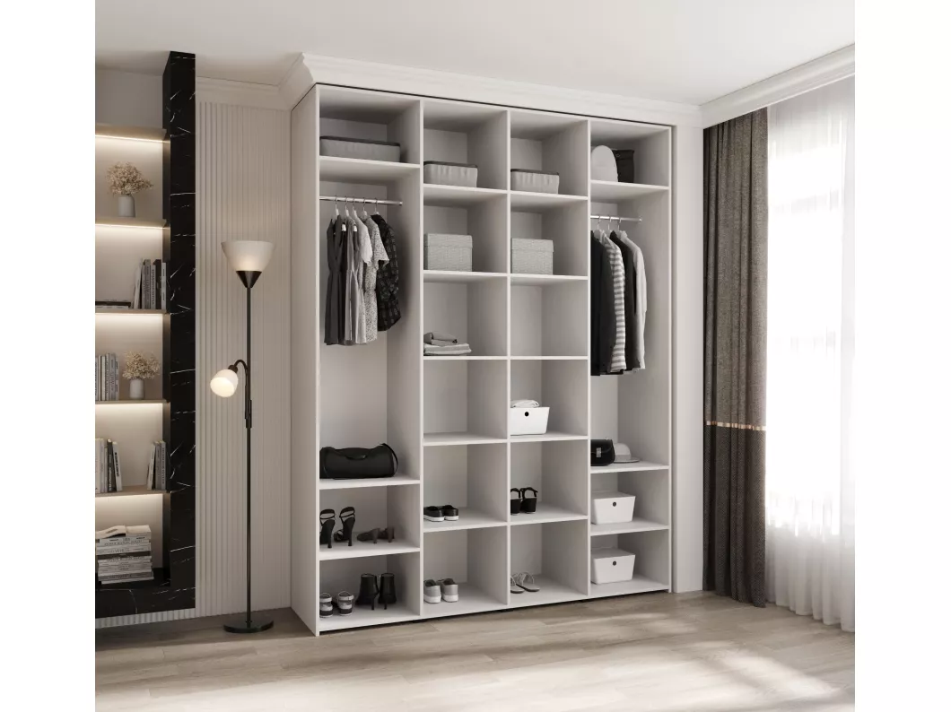 Kauf Unique Drehtürenschrank Como 1 245,5/190/50 4-türig (Weiß/Gold) Black Friday Preise