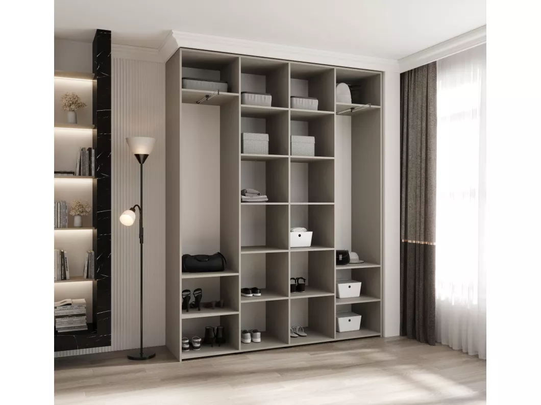 Kauf Unique Drehtürenschrank Como 2 245,5/190/40 4-türig (Kaschmir/Schwarz) Im Verkauf