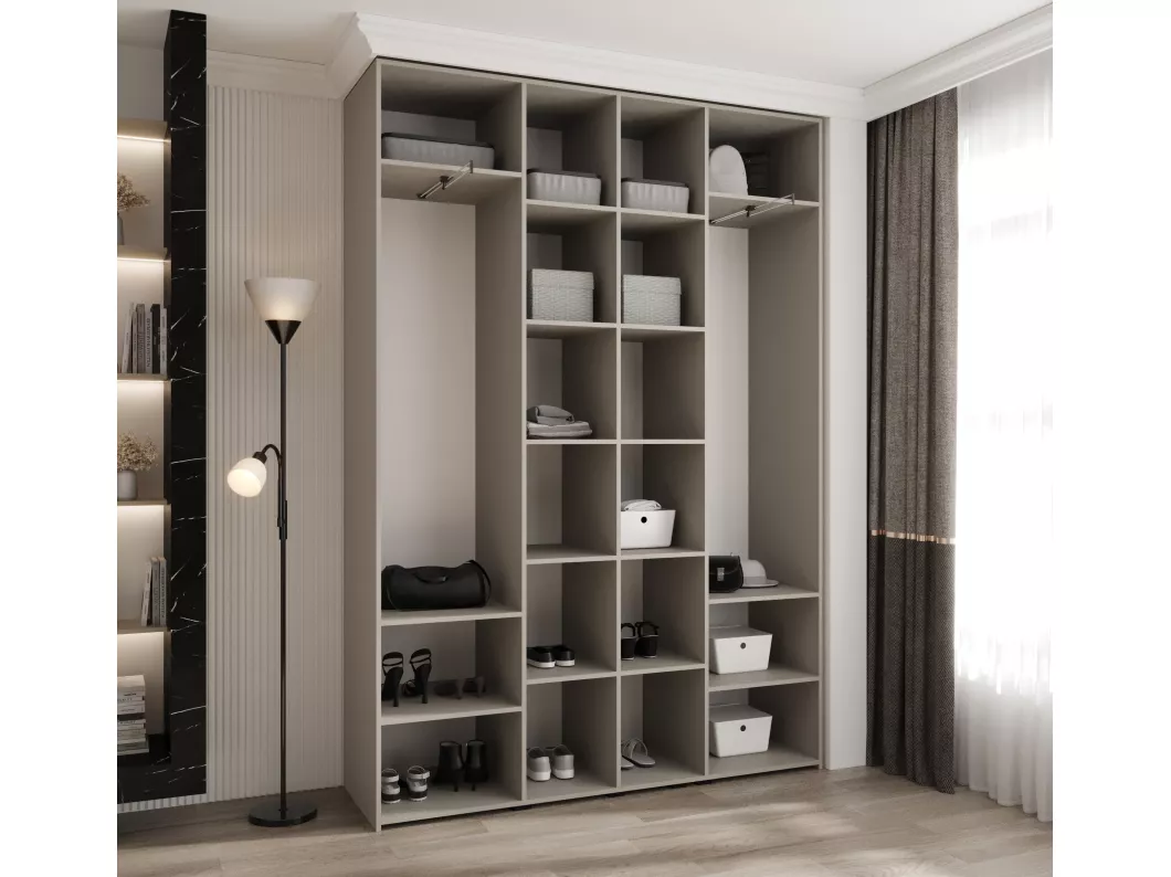 Kauf Unique Drehtürenschrank Como 1 245,5/170/40 4-türig (Kaschmir/Schwarz) 50% Rabatt für begrenzte Zeit
