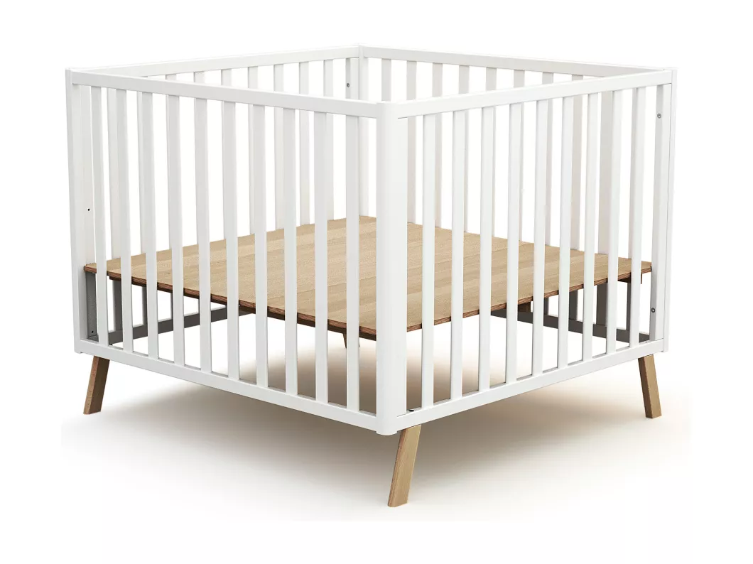 Kauf Unique Umwandelbarer Laufstall Baby CONFORT Holz Weiß 100 x 100 cm Outlet