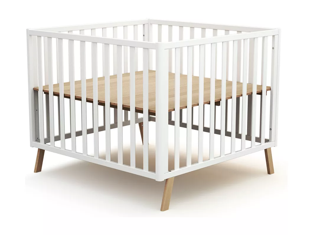 Kauf Unique Umwandelbarer Laufstall Baby CONFORT Holz Weiß 100 x 100 cm Outlet