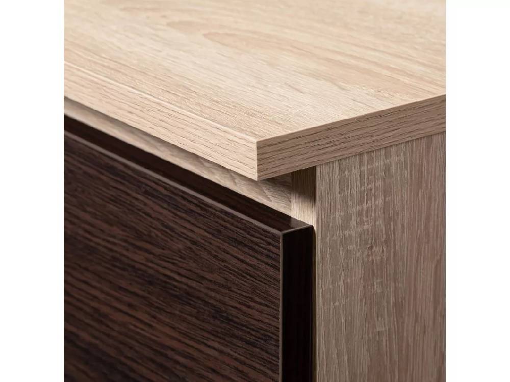 Kauf Unique Kommode AKORD K140 Sonoma-Eiche 138 cm 6 Schubladen Front Wenge B138 x H77 x T40 cm Auslauf
