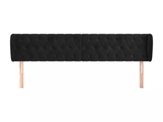 Kauf Unique Kopfteil mit Ohren Schwarz 183x23x78/88 cm Samt im Angebot