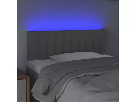 Kauf Unique LED Kopfteil Hellgrau 90x5x78/88 cm Stoff Schlussverkauf