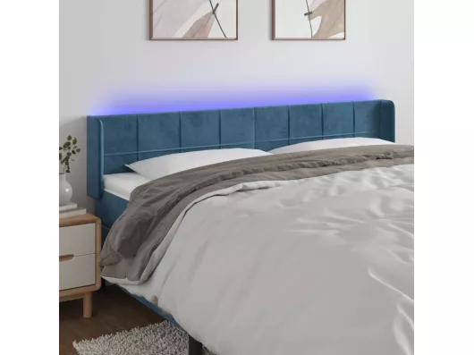 Kauf Unique LED Kopfteil Dunkelblau 163x16x78/88 cm Samt