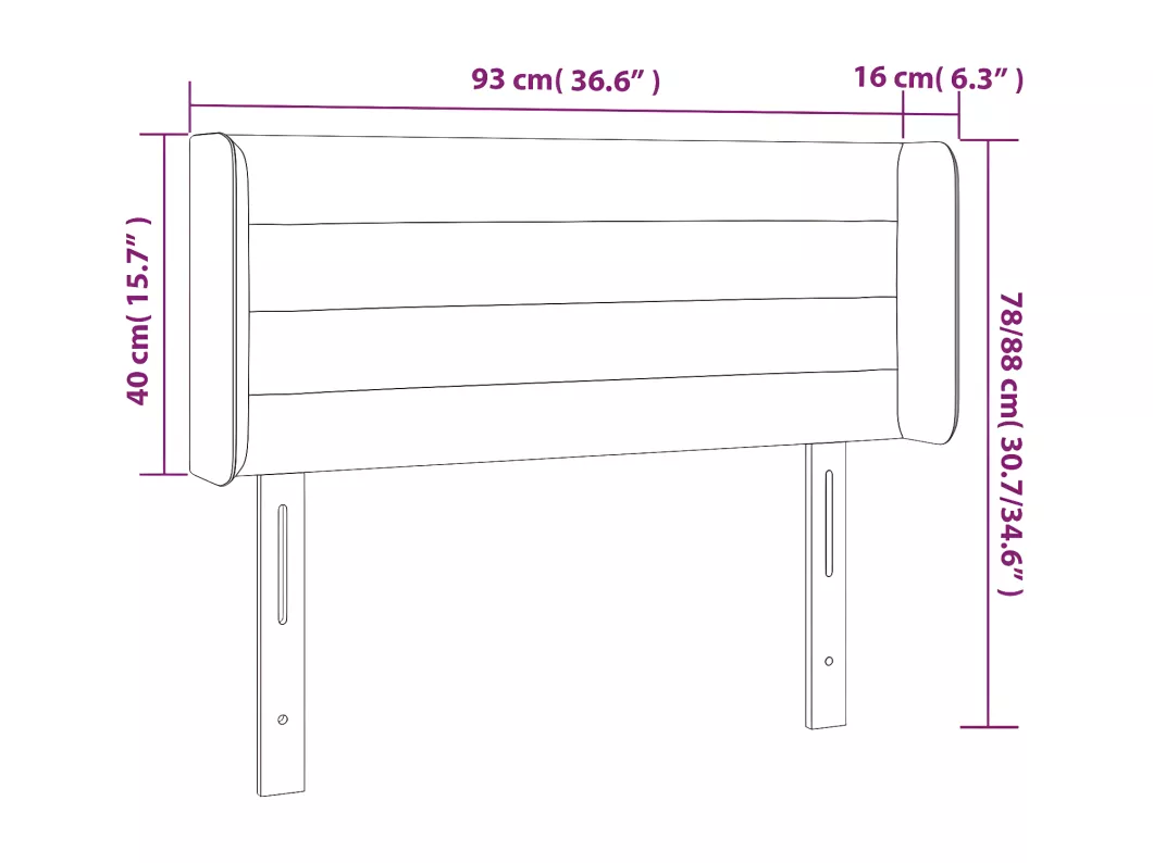 Kauf Unique LED Kopfteil Dunkelblau 93x16x78/88 cm Samt Meist gekauft