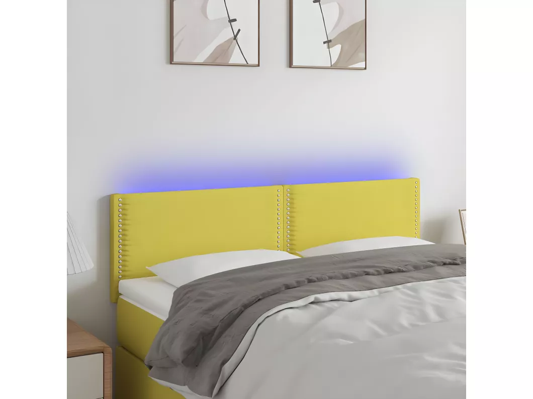 Kauf Unique LED Kopfteil Grün 144x5x78/88 cm Stoff