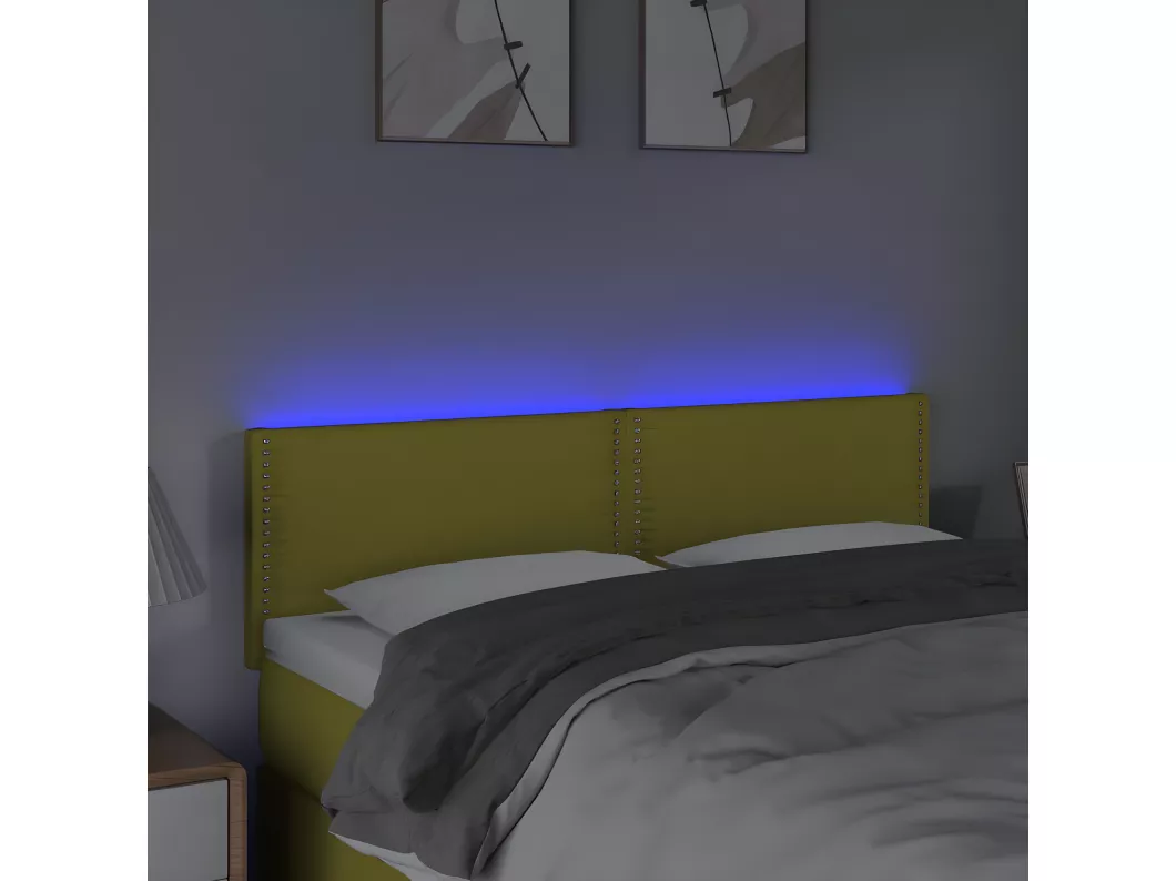 Kauf Unique LED Kopfteil Grün 144x5x78/88 cm Stoff Kostenloser Versand
