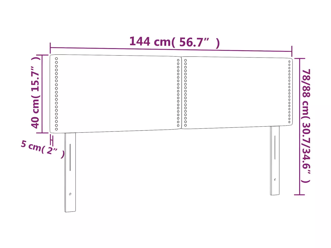 Kauf Unique LED Kopfteil Grün 144x5x78/88 cm Stoff Kostenloser Versand