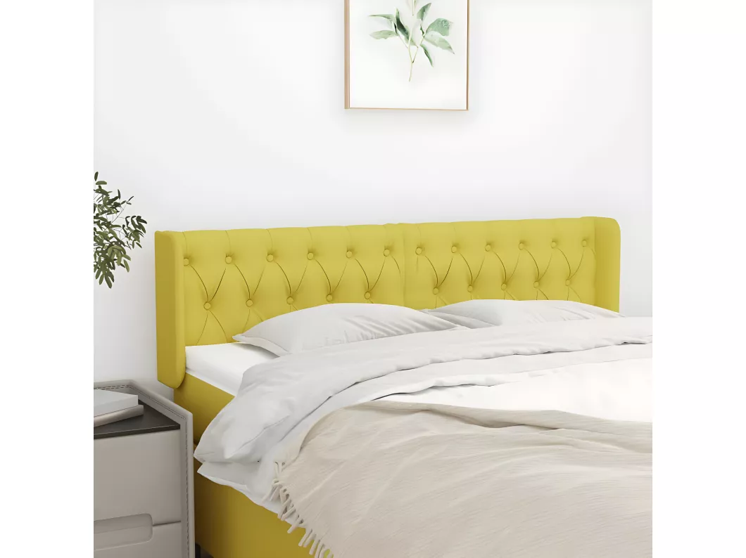 Kauf Unique Kopfteil mit Ohren Grün 147x16x78/88 cm Stoff