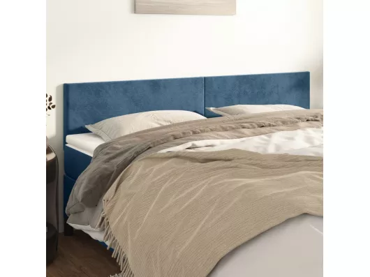 Kauf Unique Kopfteile 2 Stk. Dunkelblau 80x5x78/88 cm Samt
