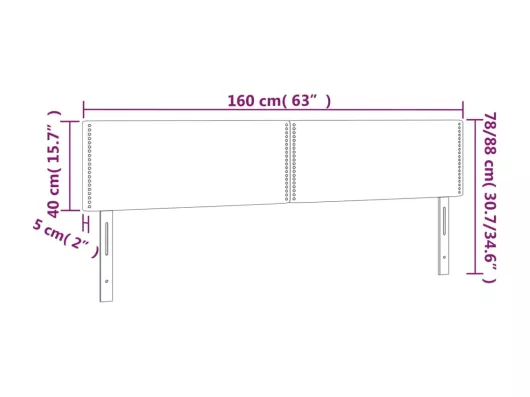 Kauf Unique LED Kopfteil Creme 160x5x78/88 cm Kunstleder Rabatt