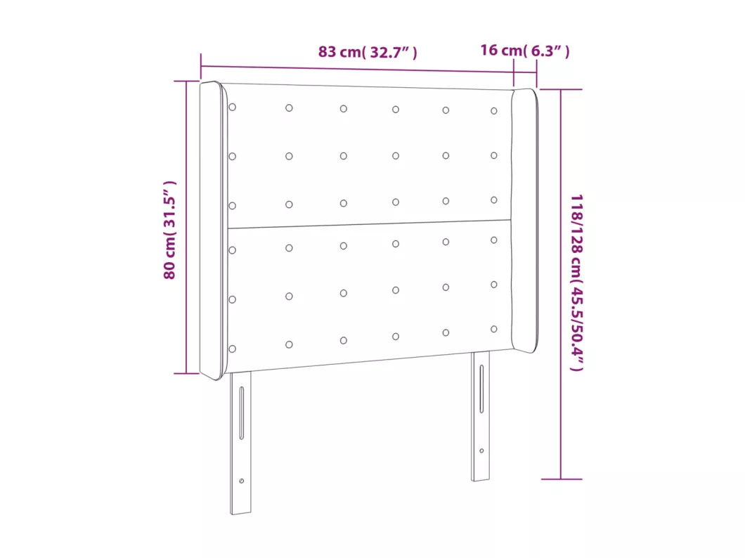 Kauf Unique LED Kopfteil Cappuccino-Braun 83x16x118/128 cm Kunstleder Günstig kaufen