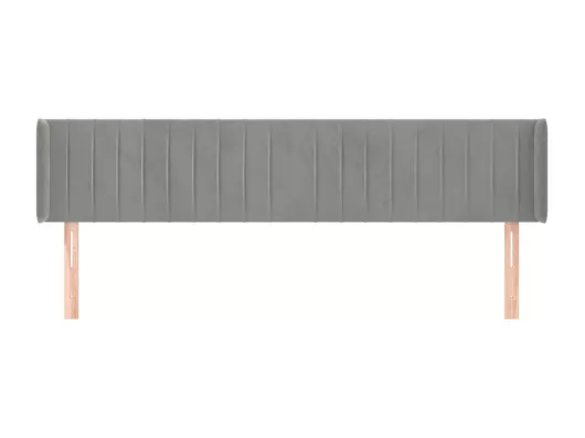 Kauf Unique Kopfteil mit Ohren Hellgrau 163x16x78/88 cm Samt Flash Sale