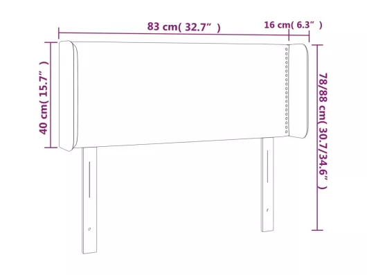 Kauf Unique LED Kopfteil Grün 83x16x78/88 cm Stoff Begrenztes Angebot
