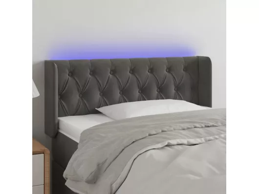 Kauf Unique LED Kopfteil Dunkelgrau 93x16x78/88 cm Samt