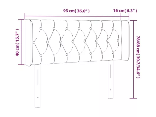 Kauf Unique LED Kopfteil Dunkelgrau 93x16x78/88 cm Samt Black Friday