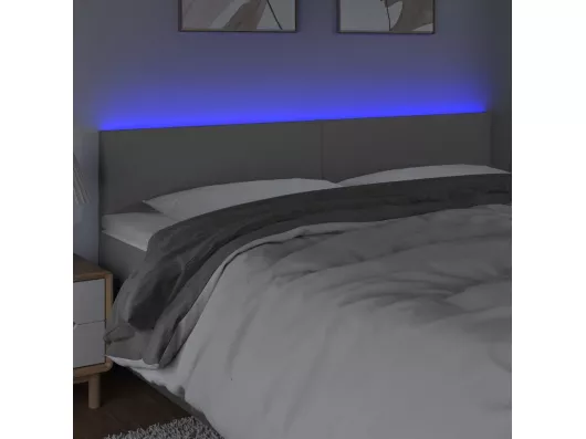 Kauf Unique LED Kopfteil Grau 160x5x78/88 cm Kunstleder Cyber Monday