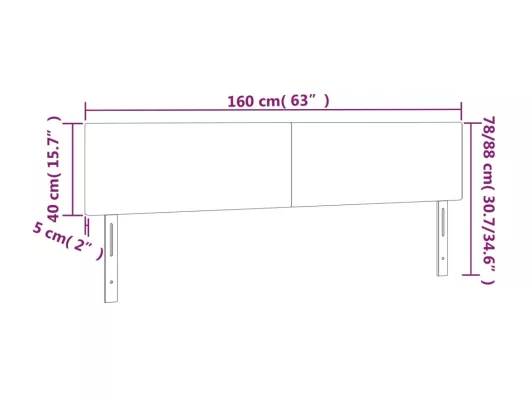 Kauf Unique LED Kopfteil Grau 160x5x78/88 cm Kunstleder Cyber Monday