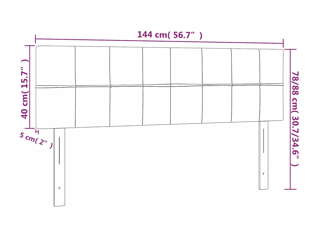 Kauf Unique LED Kopfteil Blau 144x5x78/88 cm Stoff Osterangebot