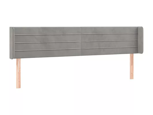 Kauf Unique LED Kopfteil Hellgrau 163x16x78/88 cm Samt Online Outlet