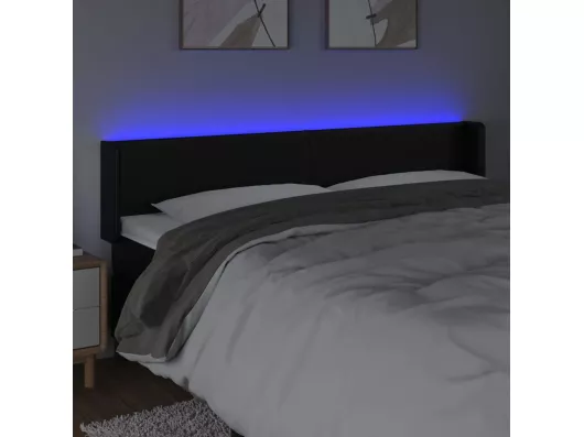 Kauf Unique LED Kopfteil Schwarz 163x16x78/88 cm Kunstleder Zeitlich begrenztes Angebot