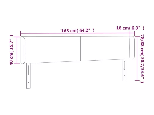 Kauf Unique LED Kopfteil Schwarz 163x16x78/88 cm Kunstleder Zeitlich begrenztes Angebot
