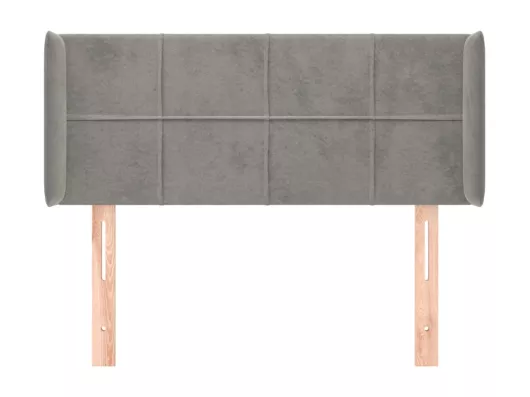Kauf Unique Kopfteil mit Ohren Hellgrau 93x16x78/88 cm Samt Exklusive Angebote