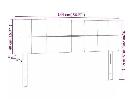 Kauf Unique LED Kopfteil Dunkelgrau 144x5x78/88 cm Stoff Blitzangebot