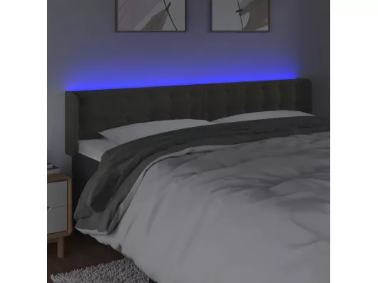 Kauf Unique LED Kopfteil Dunkelgrau 163x16x78/88 cm Samt Große Rabatte