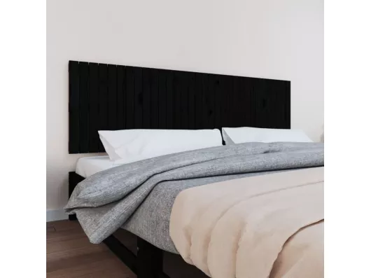Kauf Unique Wand-Kopfteil Schwarz 204x3x60 cm Massivholz Kiefer