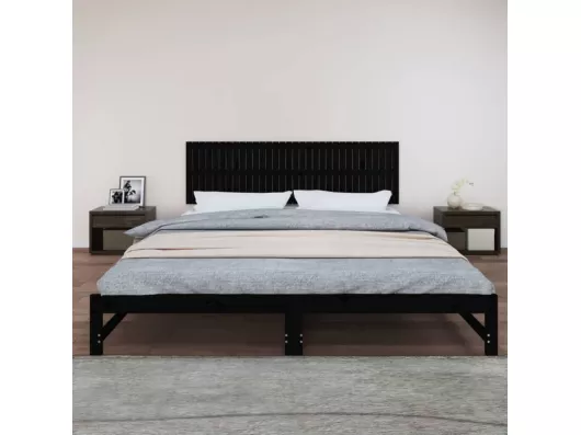 Kauf Unique Wand-Kopfteil Schwarz 204x3x60 cm Massivholz Kiefer Bestseller