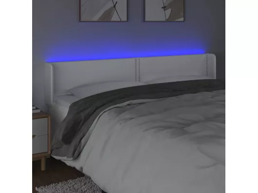 Kauf Unique LED Kopfteil Weiß 163x16x78/88 cm Kunstleder Saisonale Angebote