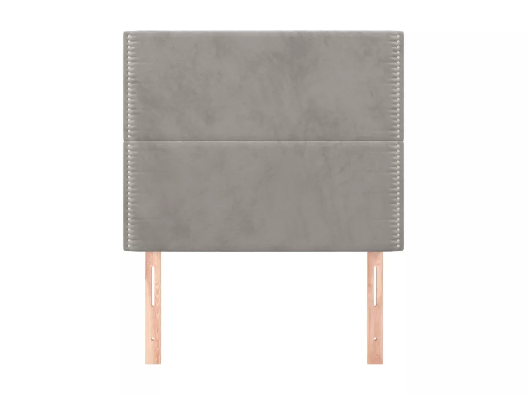 Kauf Unique Kopfteile 2 Stk. Hellgrau 100x5x78/88 cm Samt Kauf eins, bekomm eins gratis