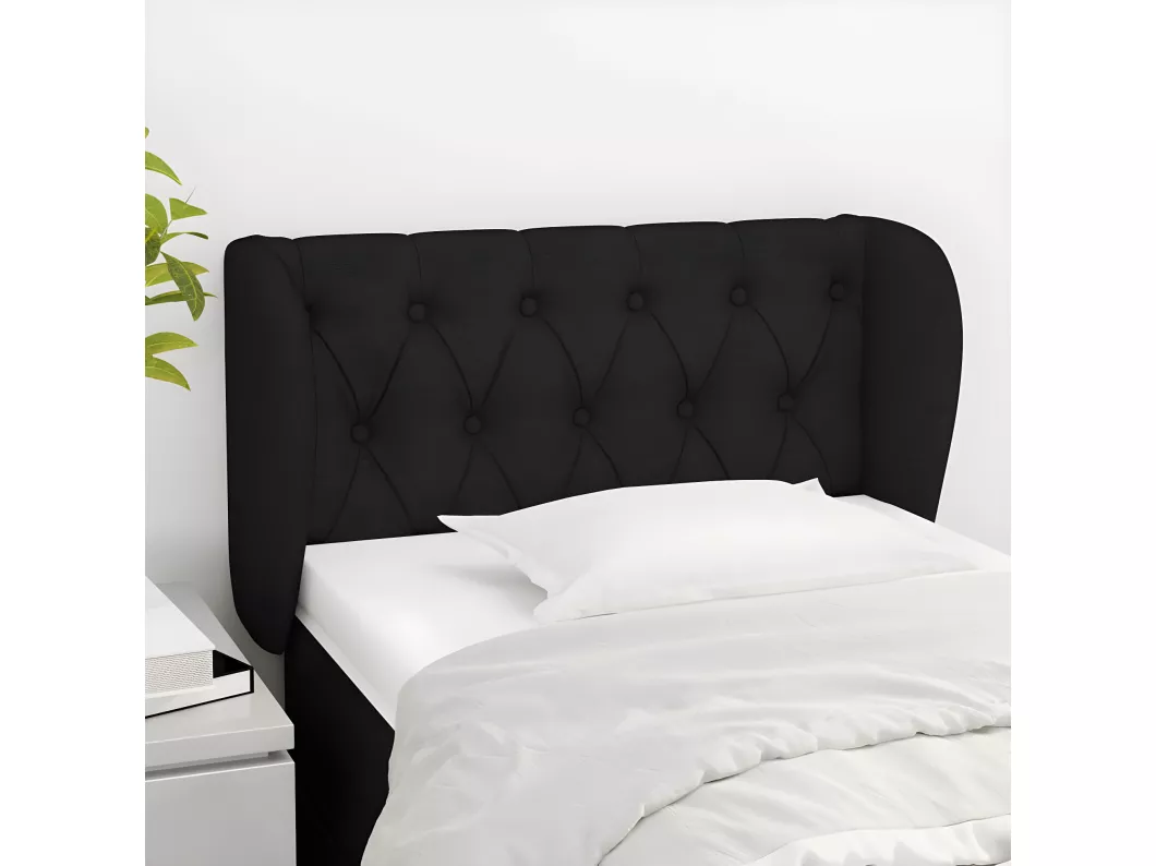 Kauf Unique Kopfteil mit Ohren Schwarz 83x23x78/88 cm Stoff