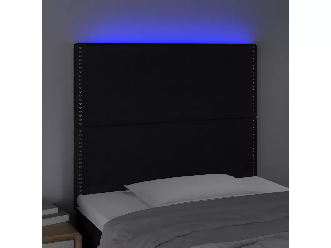 Kauf Unique LED Kopfteil Schwarz 80x5x118/128 cm Stoff Riesige Ersparnisse