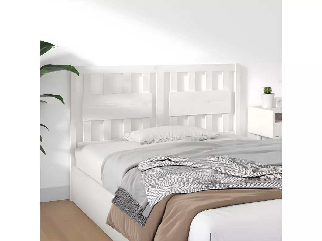 Kauf Unique Kopfteil Weiß 145,5x4x100 cm Massivholz Kiefer VIP-Rabatte