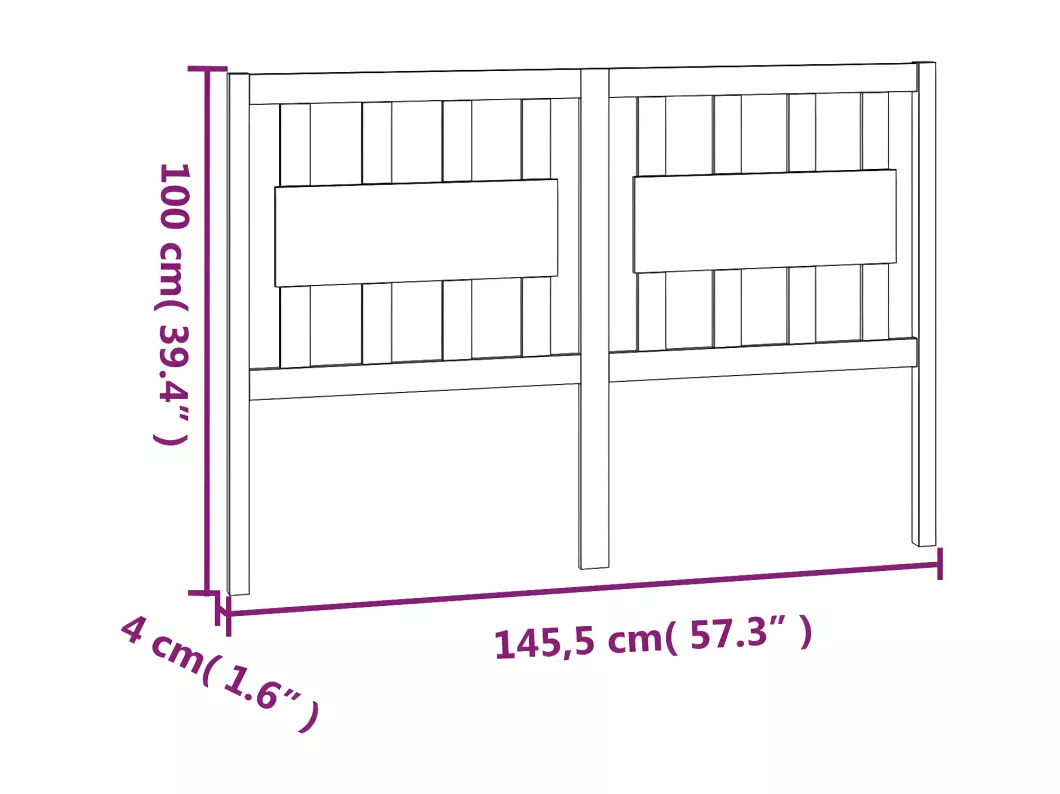 Kauf Unique Kopfteil Weiß 145,5x4x100 cm Massivholz Kiefer VIP-Rabatte