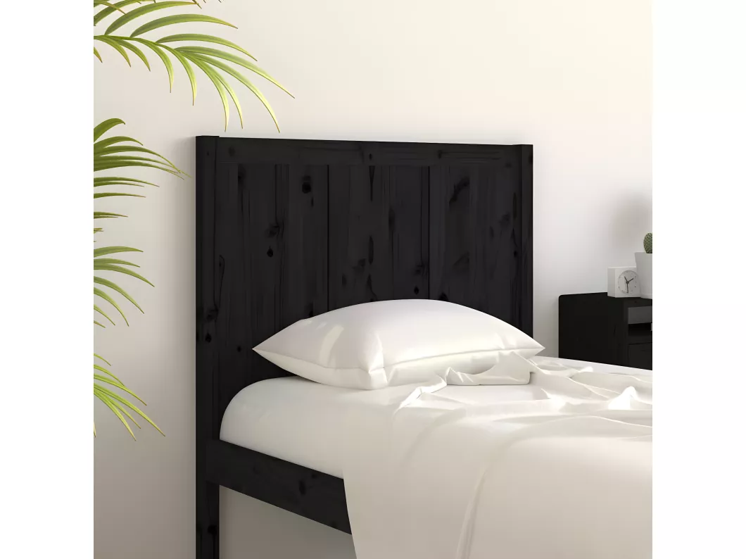 Kauf Unique Kopfteil Schwarz 80,5x4x100 cm Massivholz Kiefer Super Sparpreis